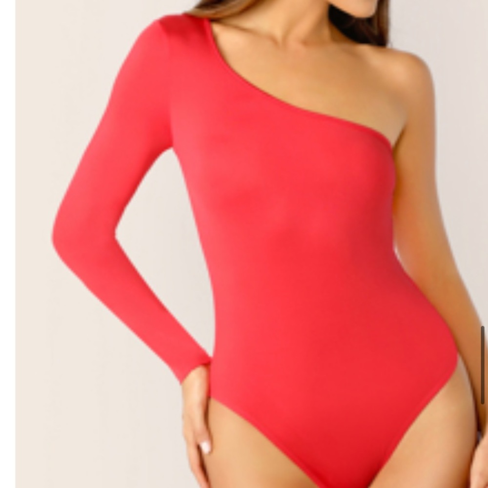 One Shoulder Solid Bodysuit